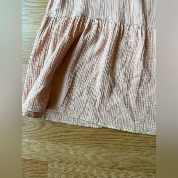 Magaschoni Pink Organic Cotton Gauze Tiered Flowy Maxi Dress Size Medium - Picture 3 of 5